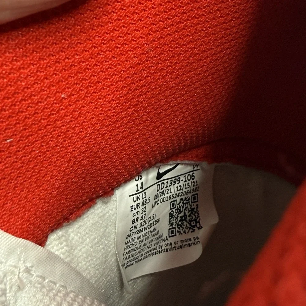 Nike Dunk High University Red White Men's Sneakers DD1399-106 Retro Size 14 Shoe